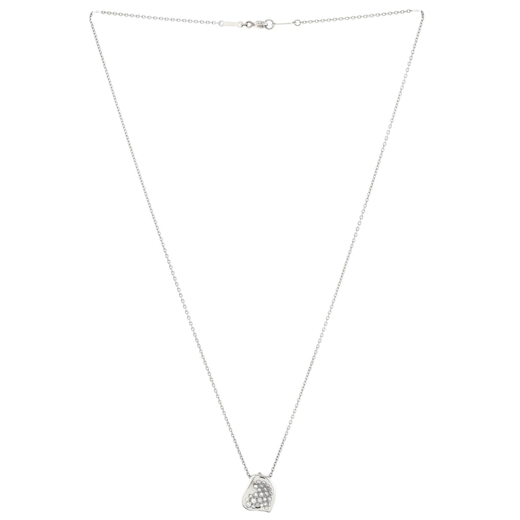 Elsa Peretti Full Heart Pendant Necklace Platinum with Pave Diamonds