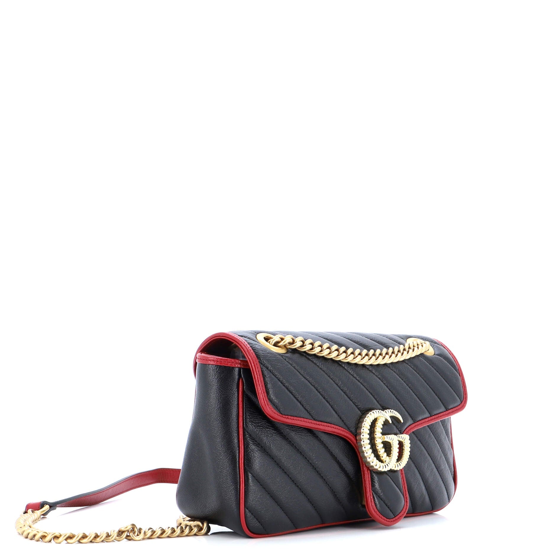 GG Marmont Flap Bag Diagonal Quilted Leather Small