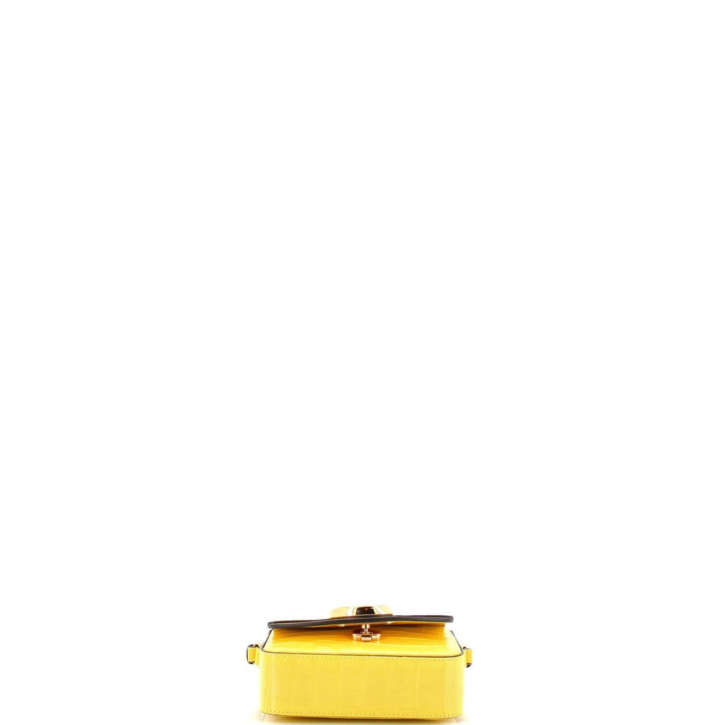 C Flap Bag Crocodile Embossed Leather Mini
