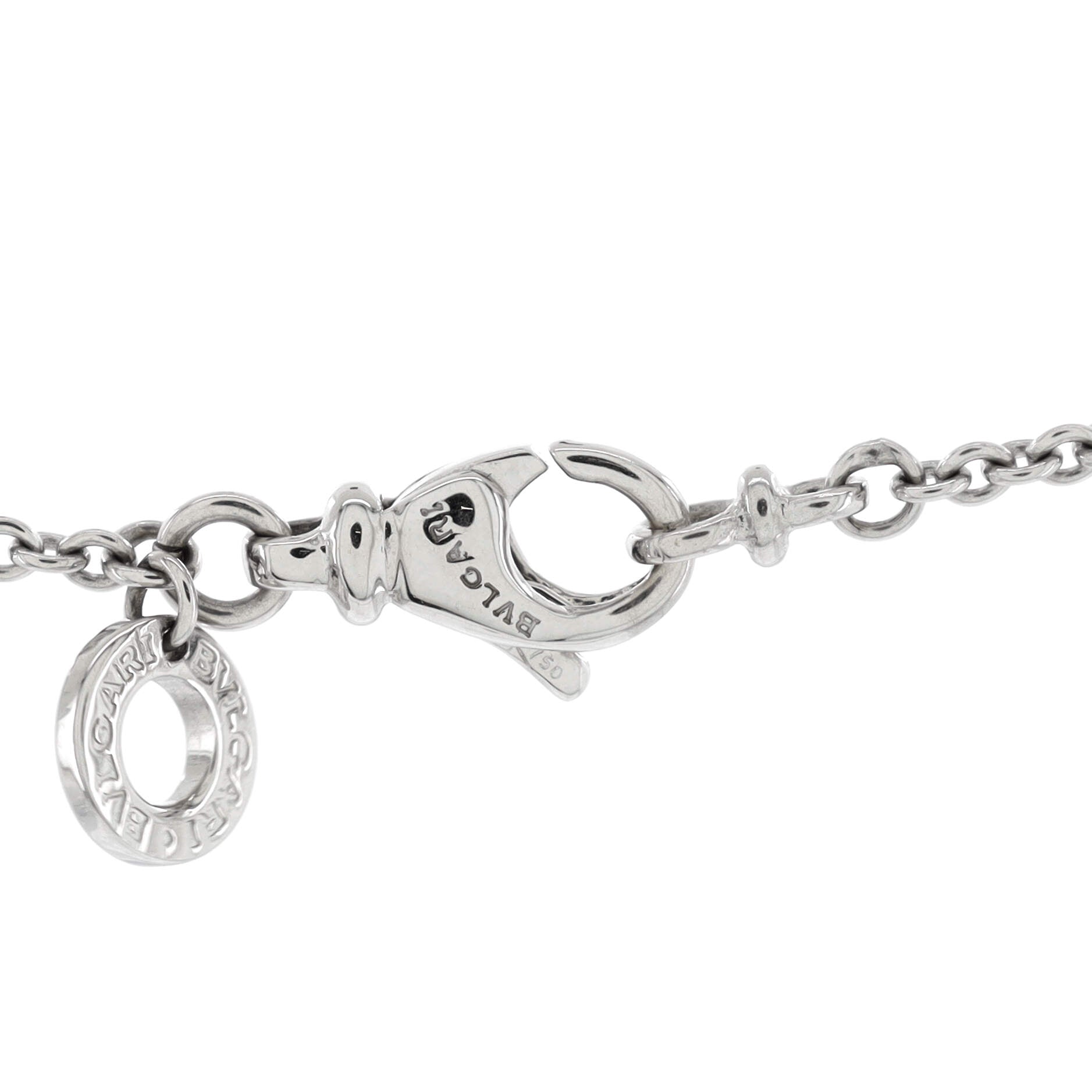 B.Zero1 Pendant Necklace 18K White Gold with Diamonds