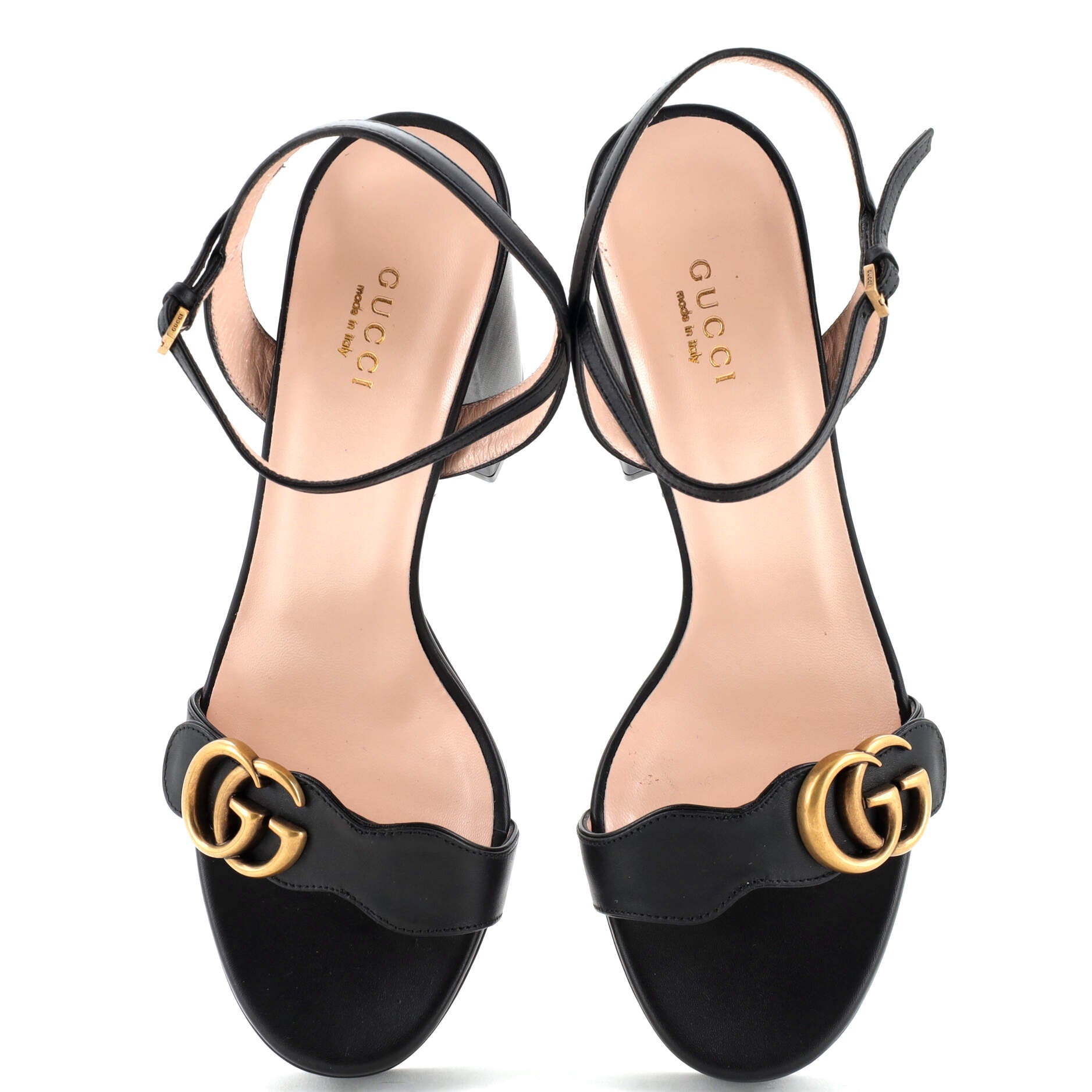 Women's GG Marmont Block Heel Sandals Leather