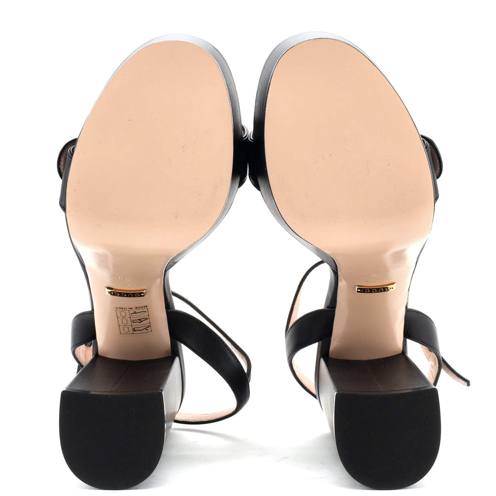 Women's GG Marmont Block Heel Sandals Leather