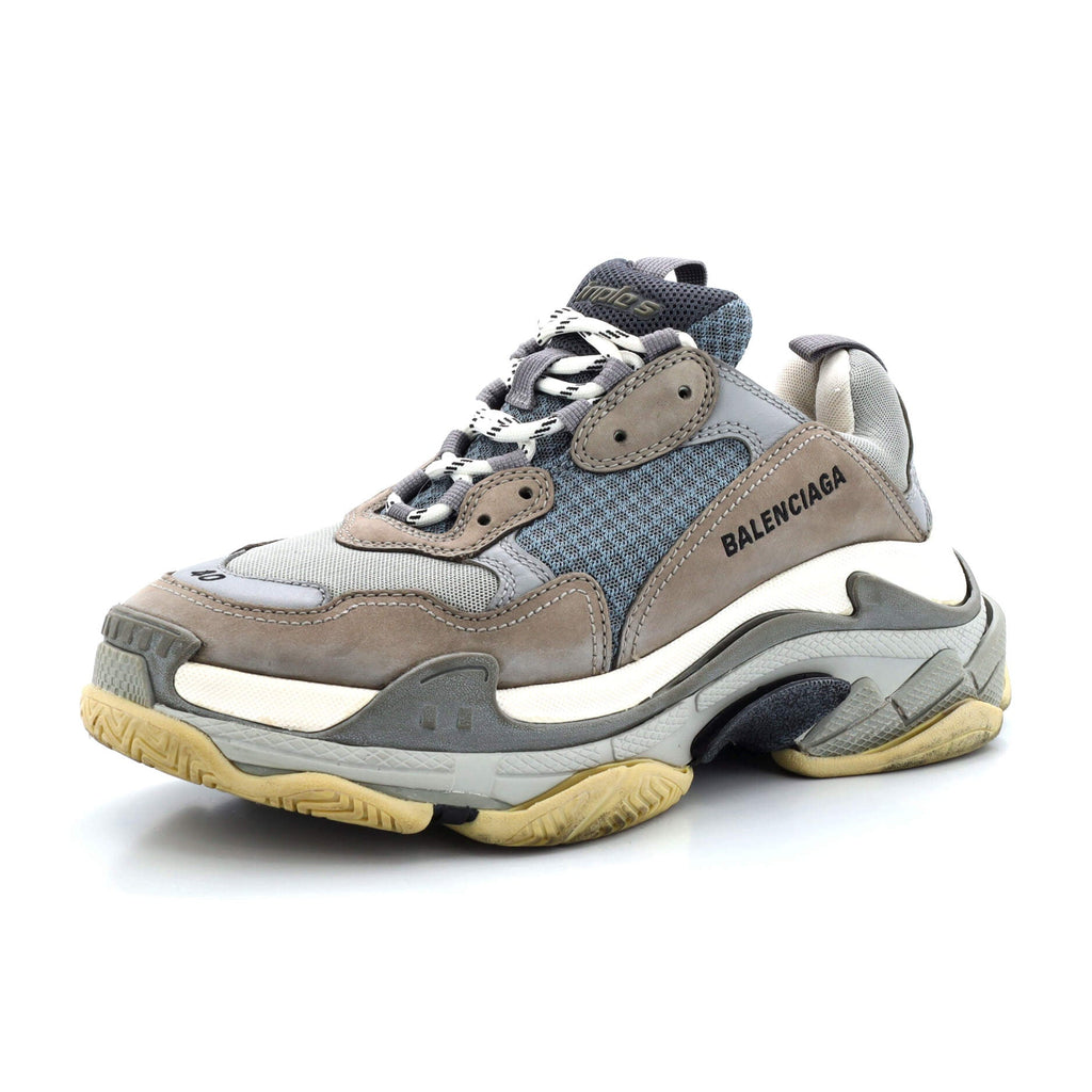 Men's Triple S Sneakers Fabric and Mesh with Faux Leather