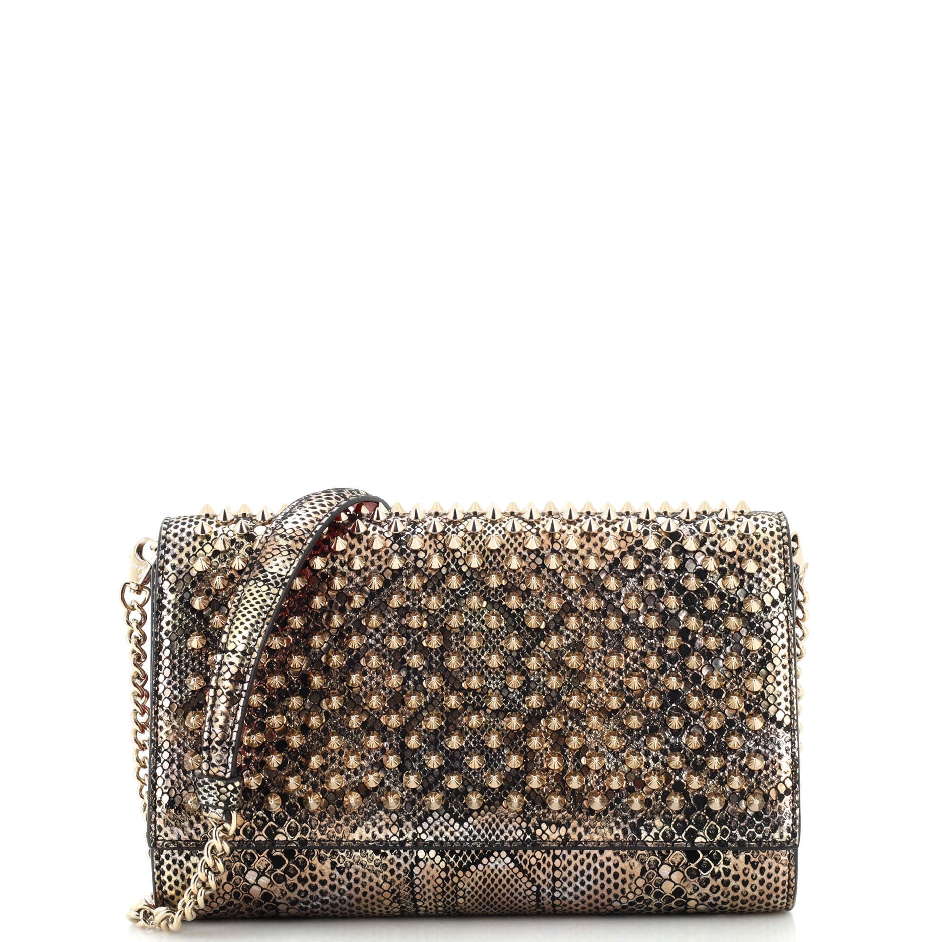 Paloma Clutch Spiked Python Embossed Leather