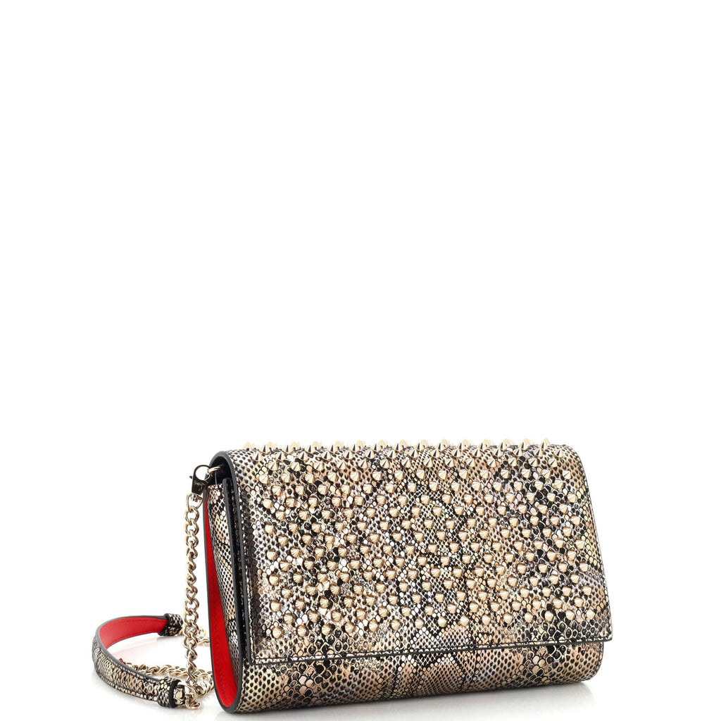 Paloma Clutch Spiked Python Embossed Leather