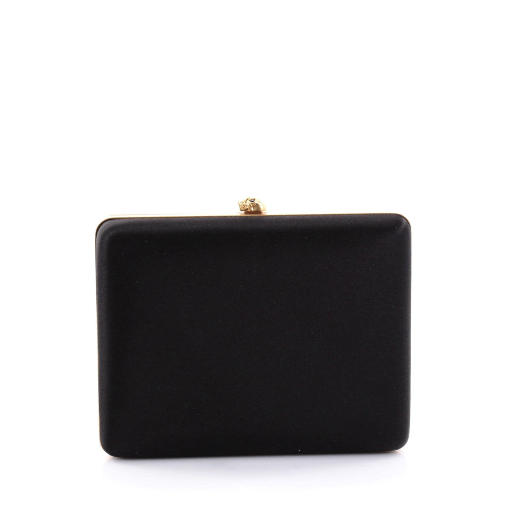 Square Skull Box Clutch Satin
