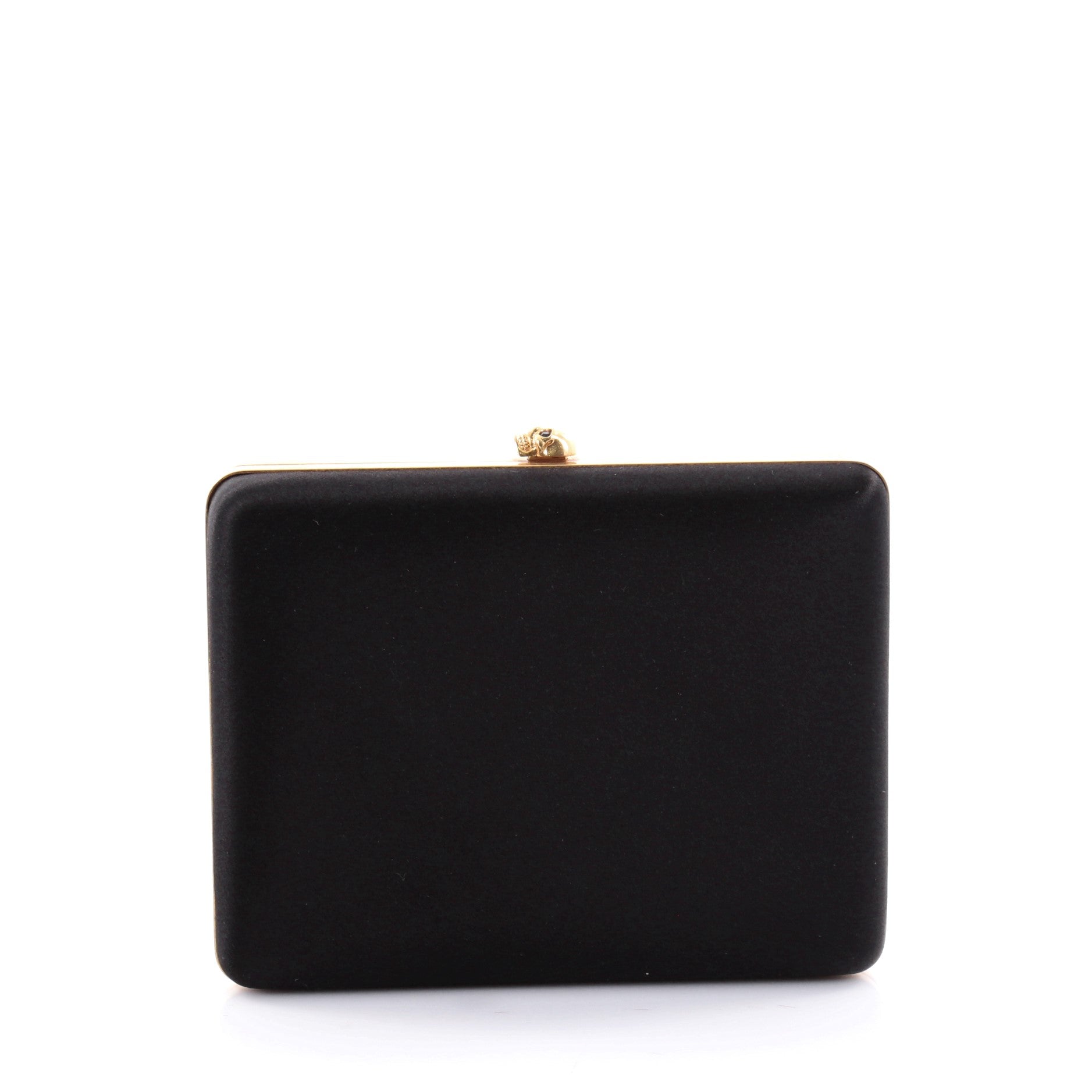 Square Skull Box Clutch Satin