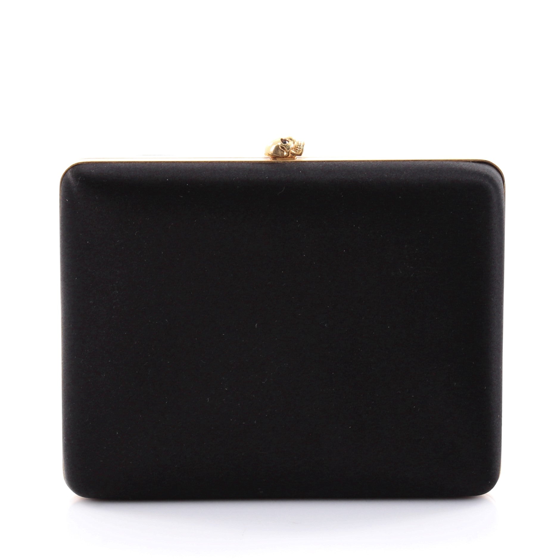 Square Skull Box Clutch Satin