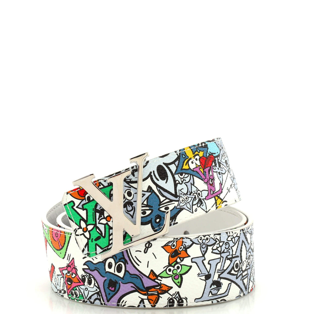 LV Initiales Reversible Belt Limited Edition Monogram Comic Canvas and Leather Wide 85