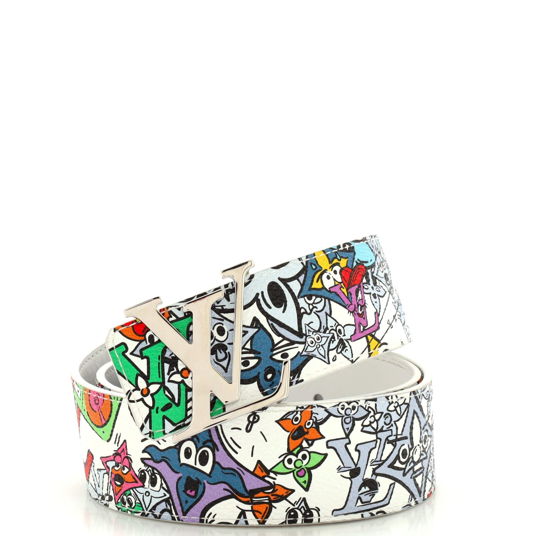 LV Initiales Reversible Belt Limited Edition Monogram Comic Canvas and Leather Wide 85