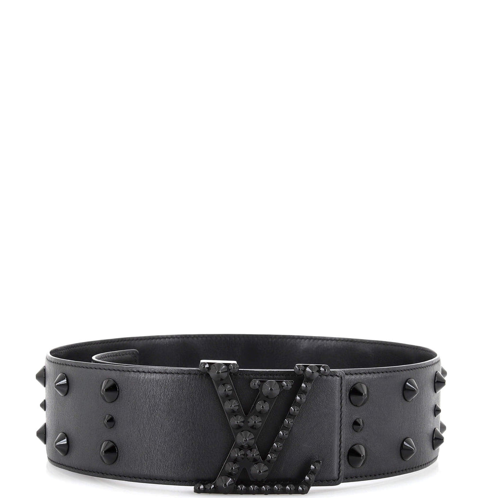 LV Initiales Clous Belt Studded Leather Extra Wide 75