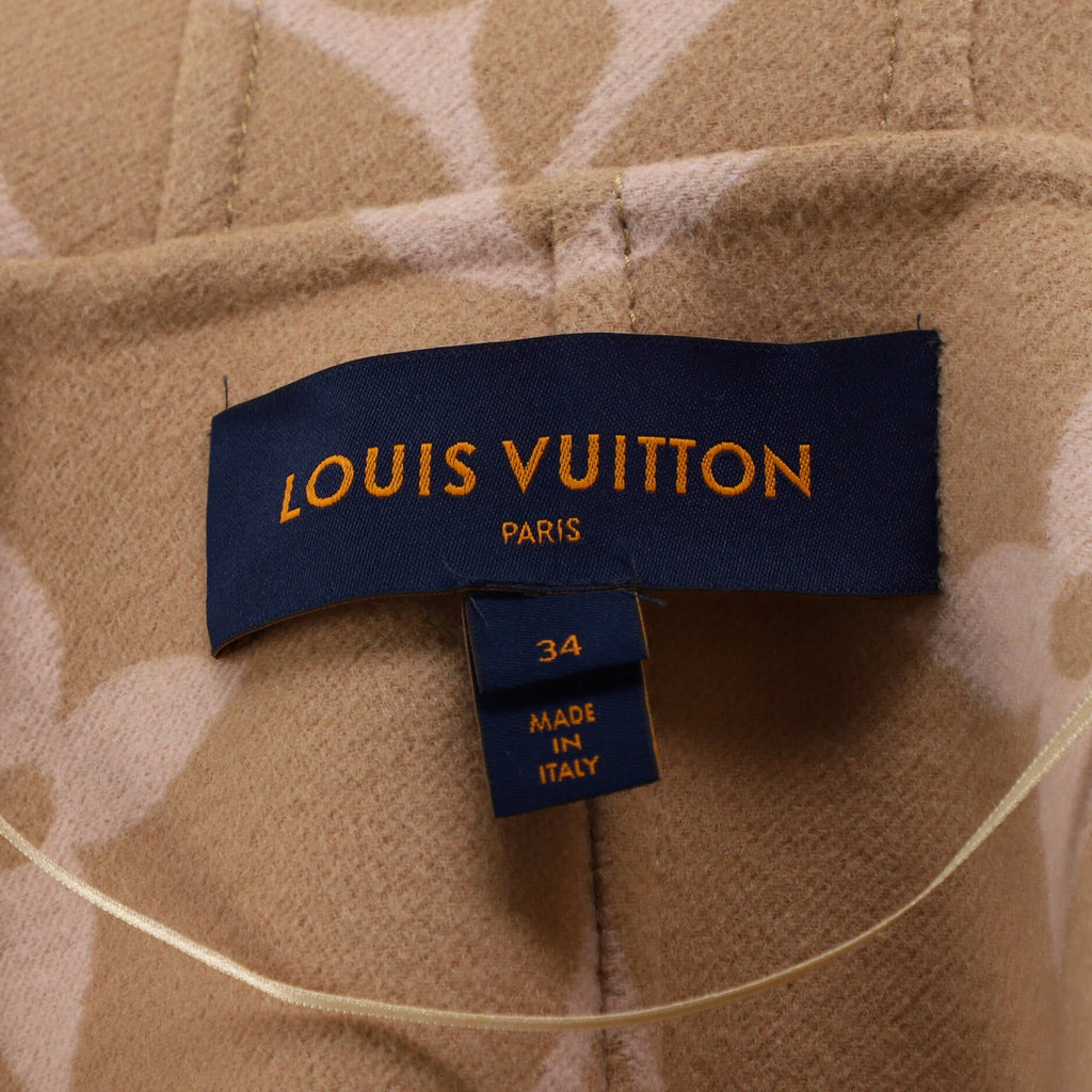 Women's Reversible Hooded Belted Wrap Coat Monogram Wool Blend