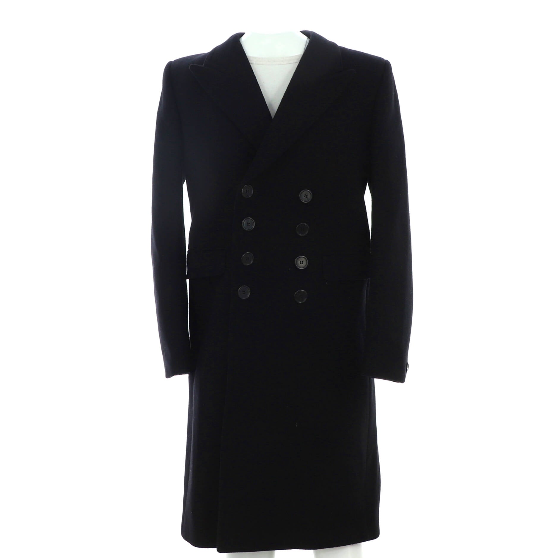 Men's Double Breasted Long Coat Wool