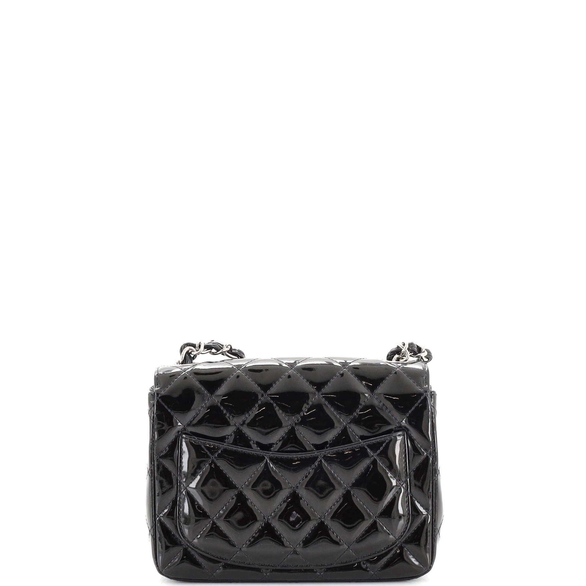 Square Classic Single Flap Bag Quilted Patent Mini