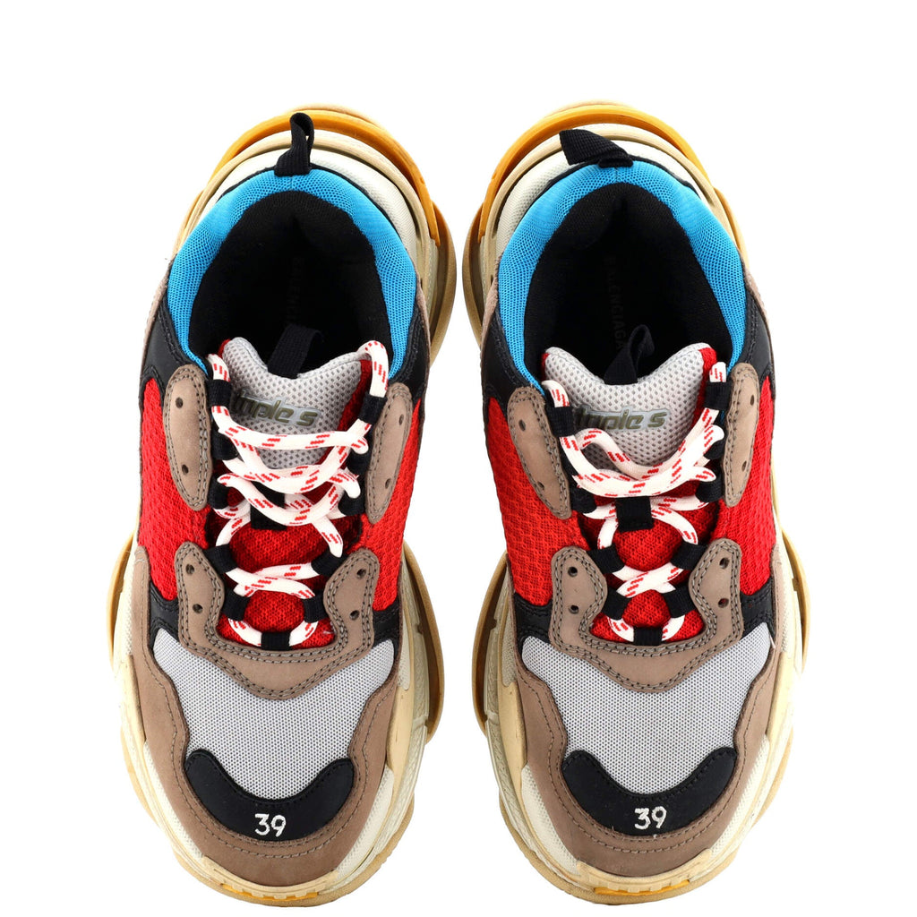 Men's Triple S Sneakers Fabric and Mesh with Faux Leather