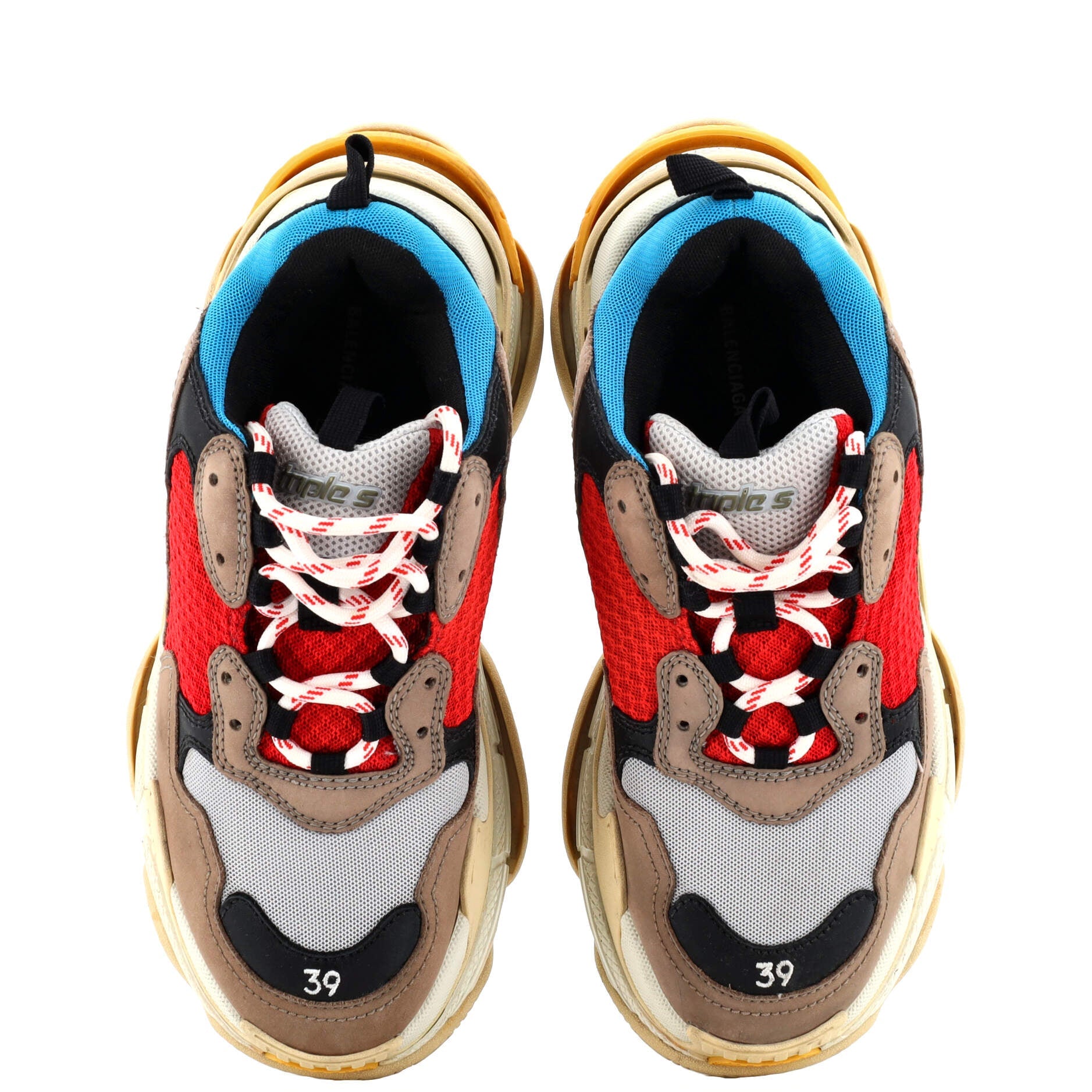 Men's Triple S Sneakers Fabric and Mesh with Faux Leather