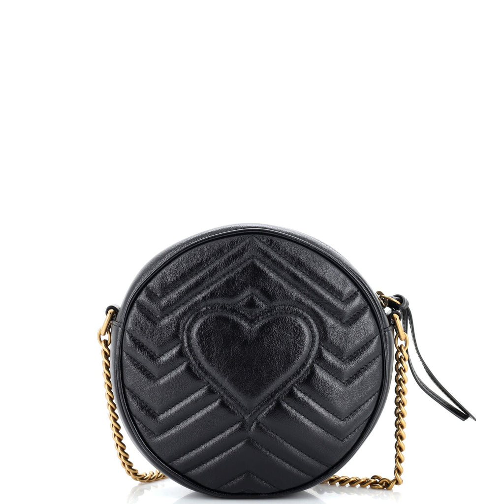 GG Marmont Round Shoulder Bag Matelasse Leather Mini