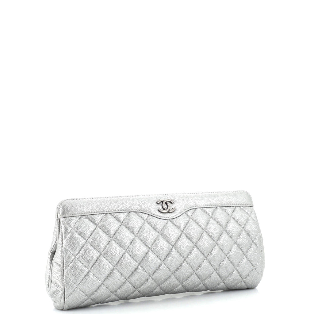 CC Frame Clutch Quilted Caviar Large