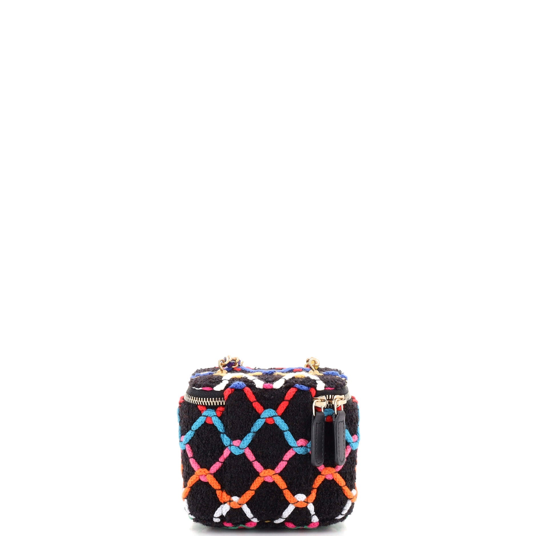 Pearl Crush Vanity Case with Chain Quilted Multicolor Tweed Mini