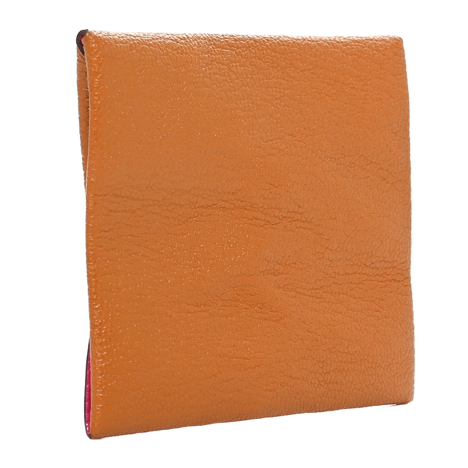 Chevre Mysore Bastia Verso Coin Purse Caramel Rose Shocking