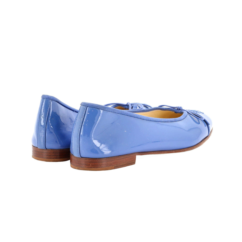 Women's CC Cap Toe Bow Ballerina Flats Patent