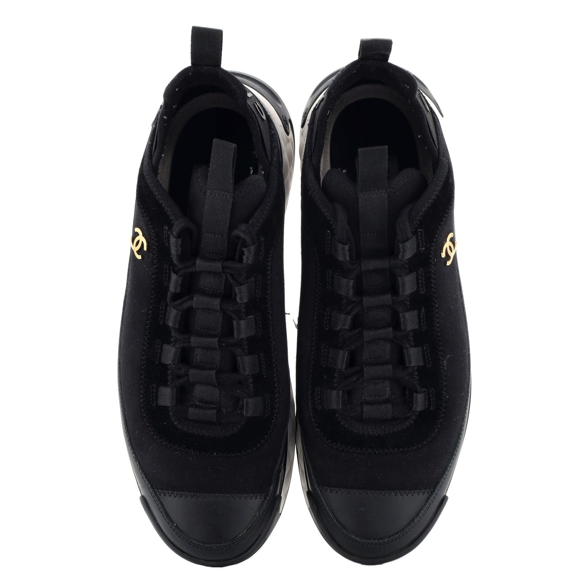 Women's CC Cap Toe Logo Sneakers Suede and Mixed Fibers