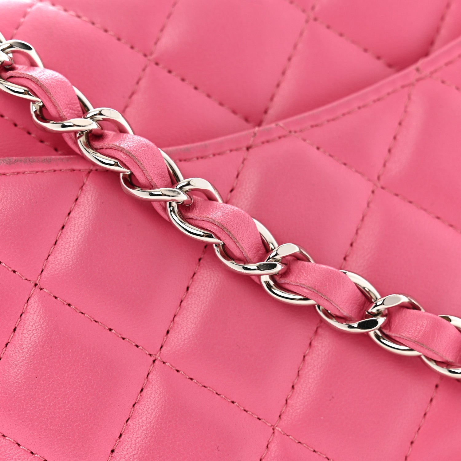 Lambskin Quilted Mini Rectangular Flap Pink