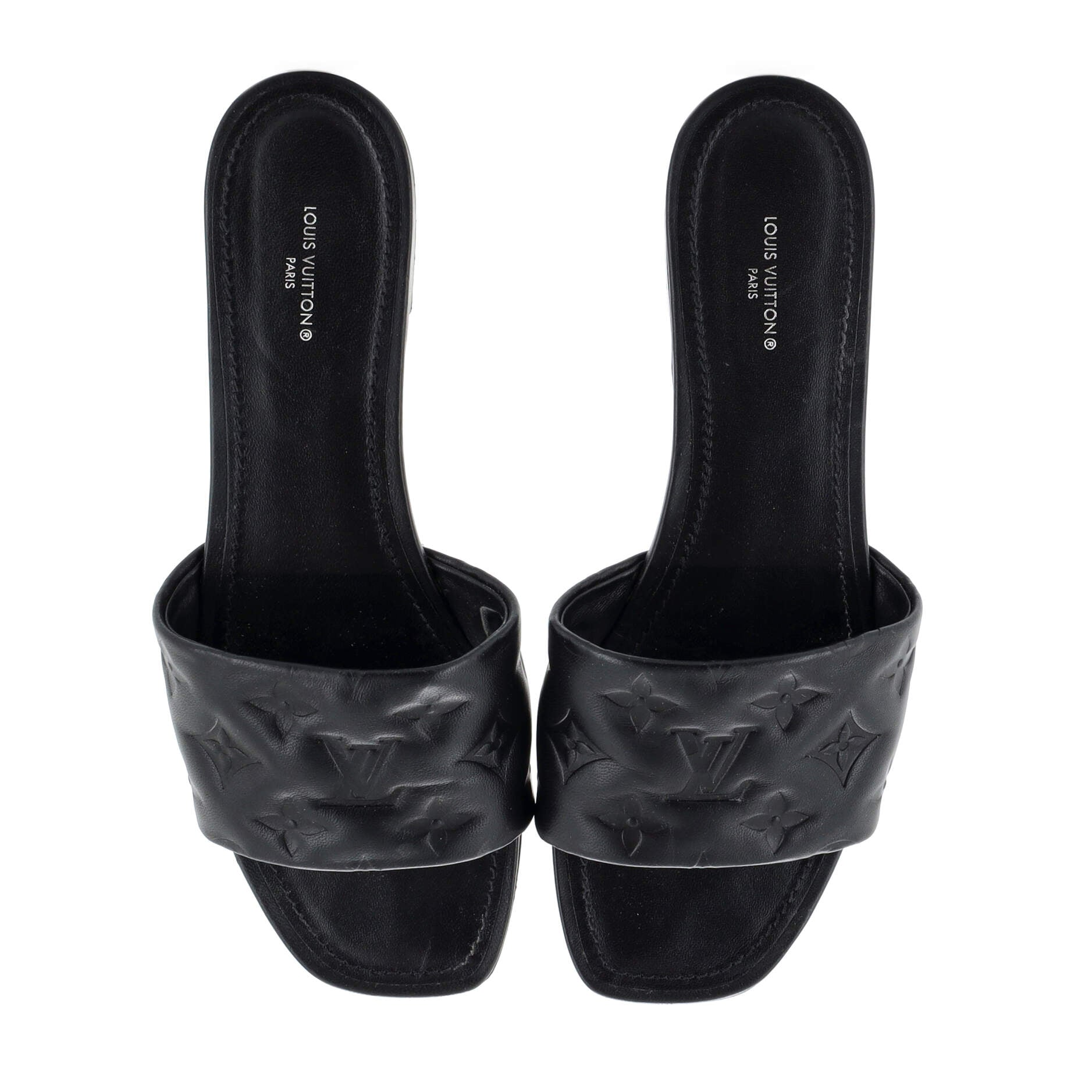 Women's Revival Mule Sandals Monogram Embossed Leather