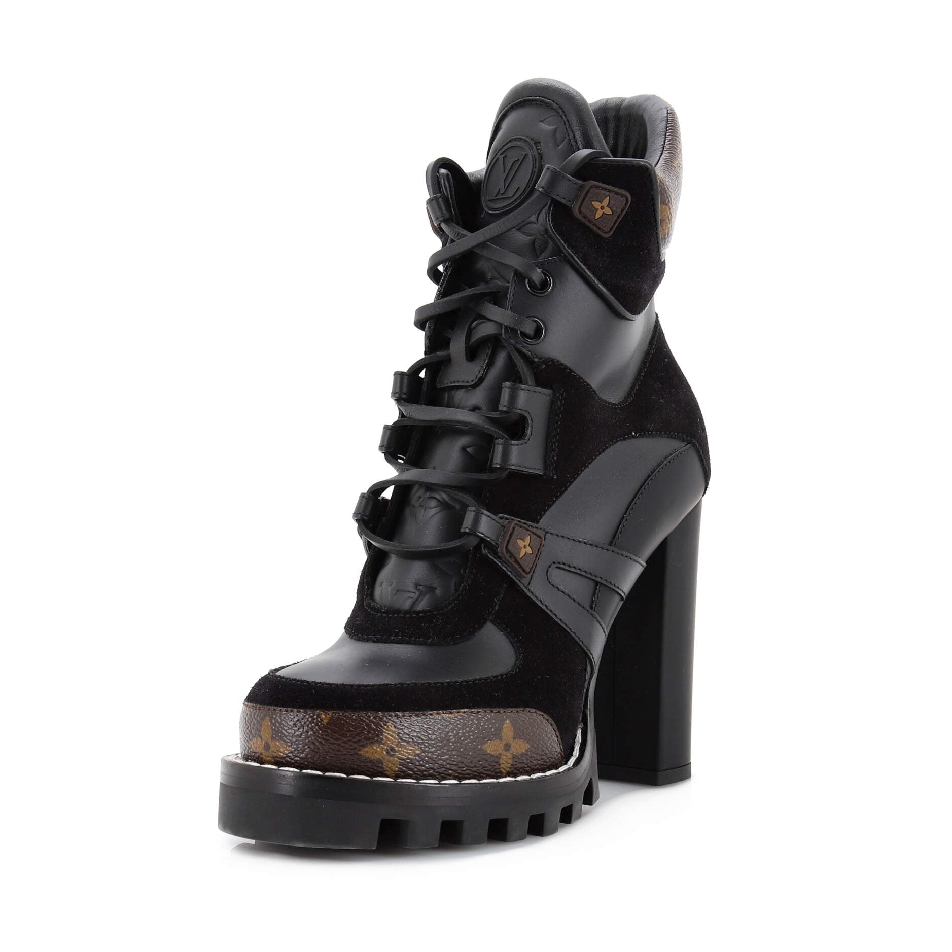 Women's Star Trail Ankle Boots Monogram Canvas and Leather with Suede