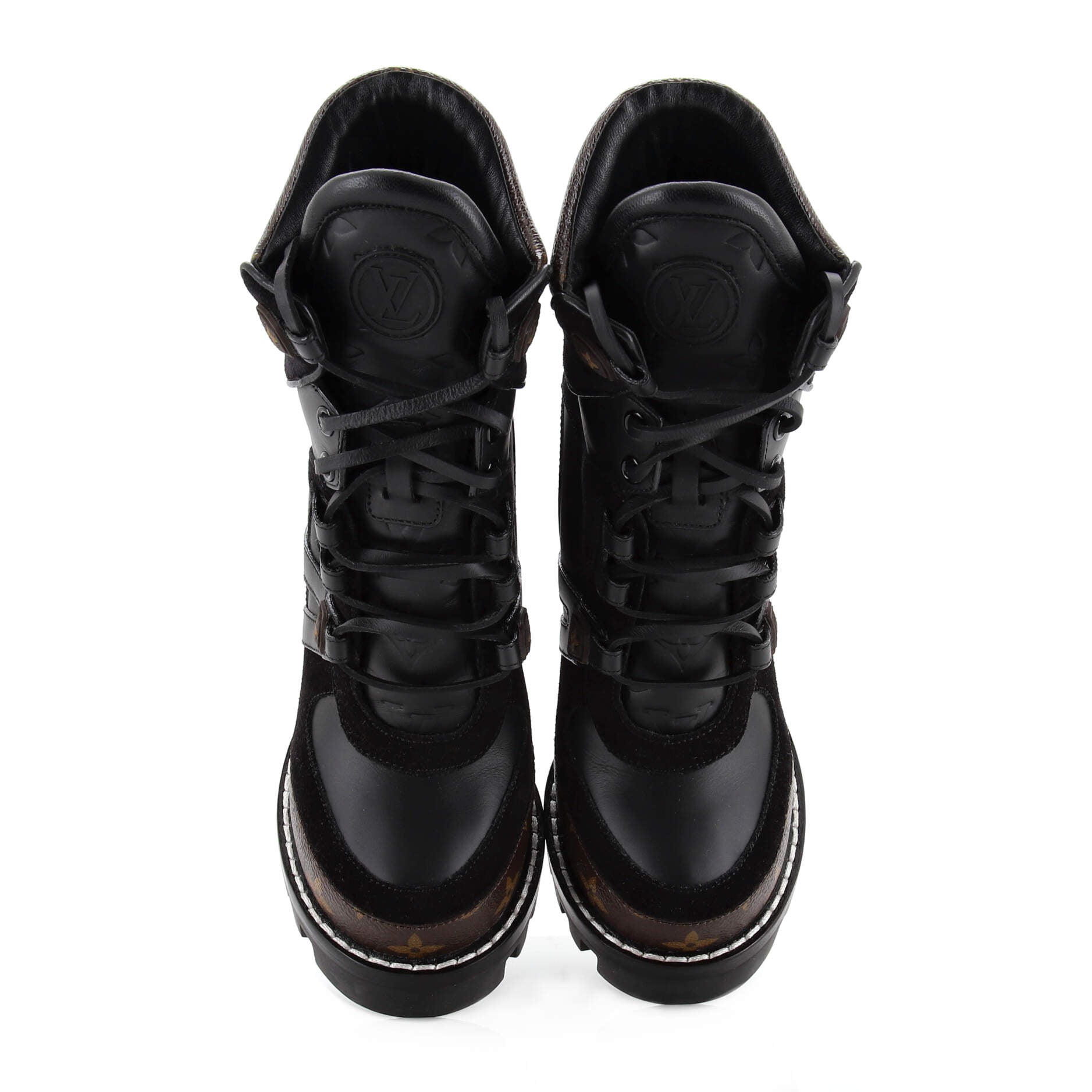 Women's Star Trail Ankle Boots Monogram Canvas and Leather with Suede