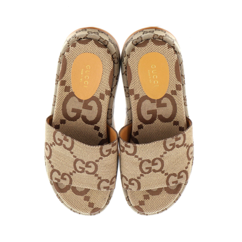 Women's Angelina Platform Slide Sandals GG Canvas