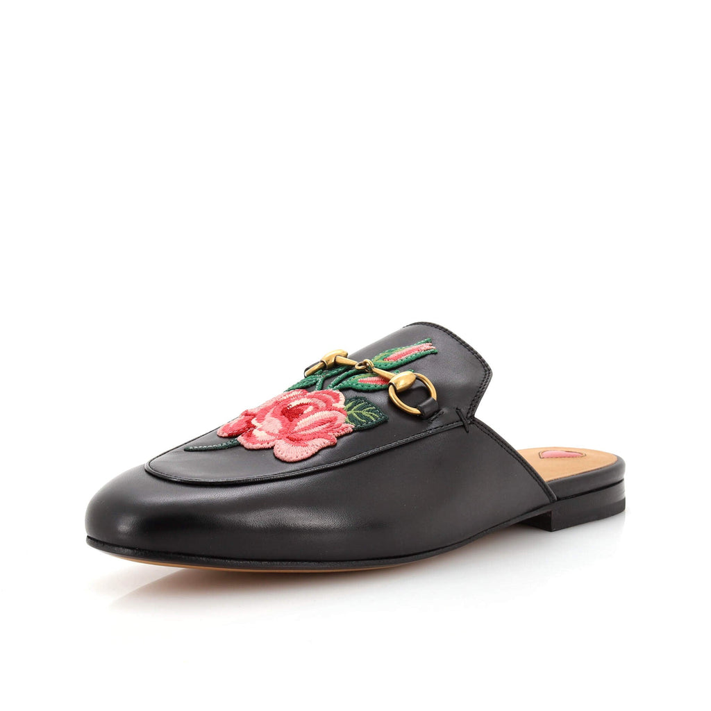 Women's Princetown Mules Embroidered Leather