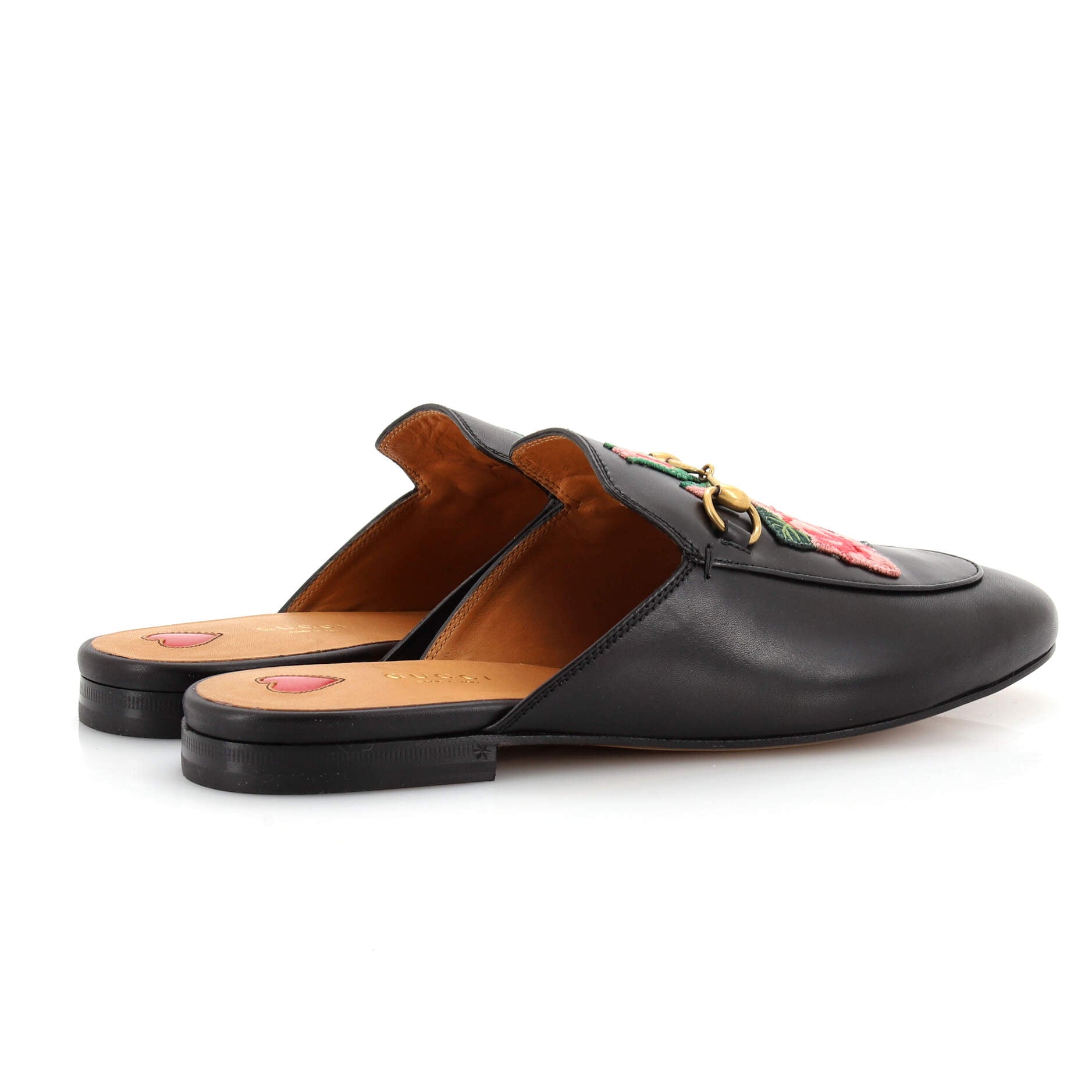 Women's Princetown Mules Embroidered Leather