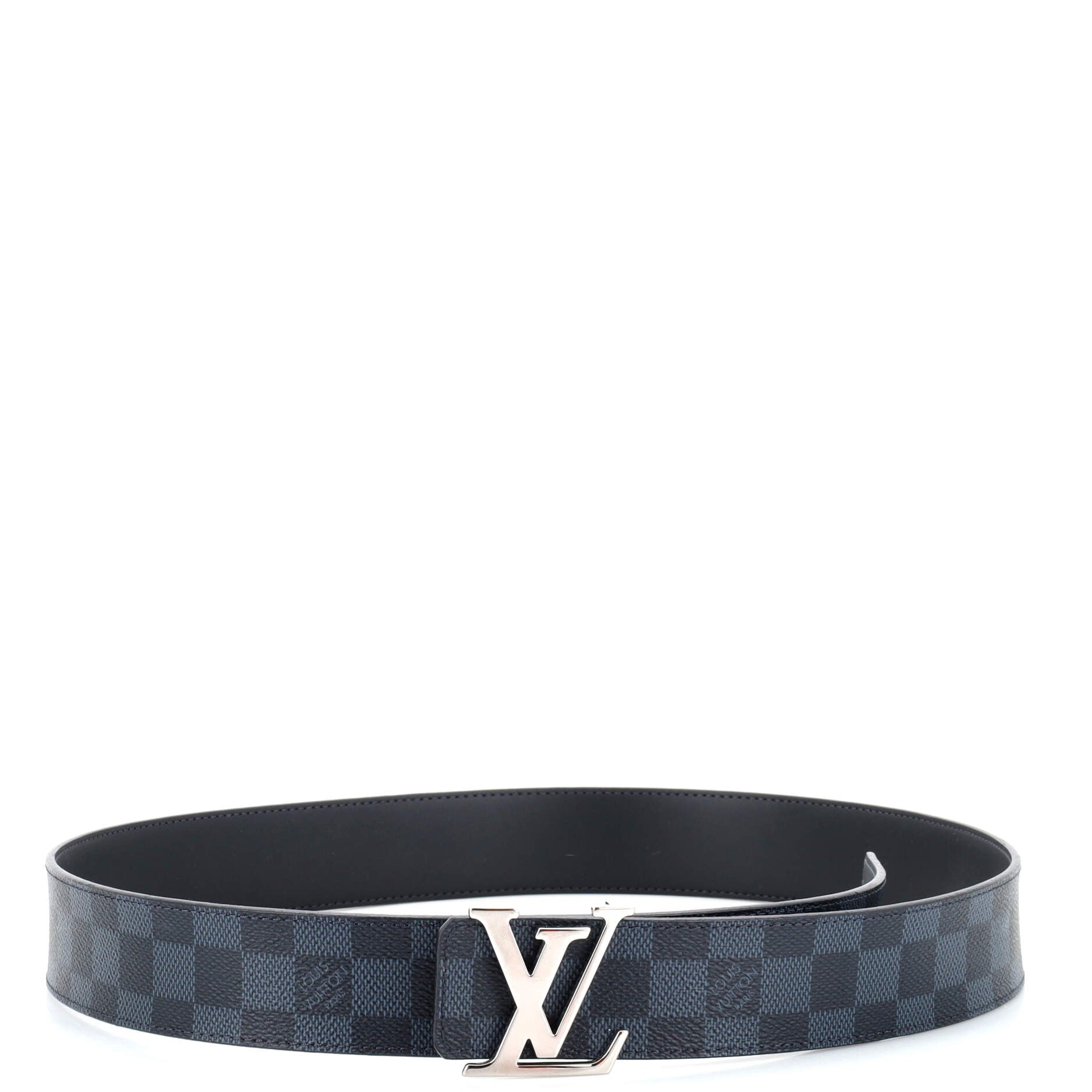 LV Initiales Reversible Belt Damier Graphite and Leather Wide 100