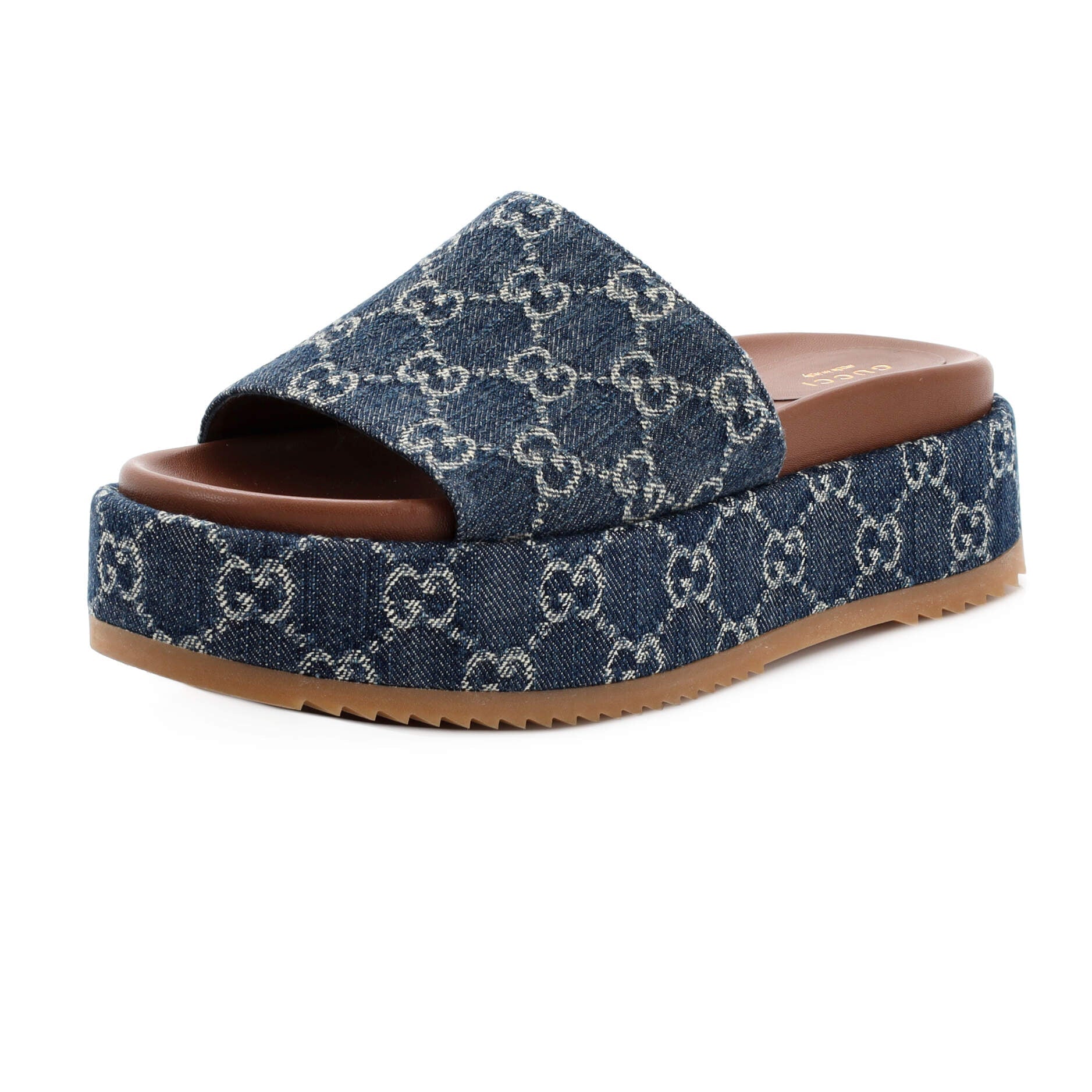 Women's Angelina Platform Slide Sandals GG Denim