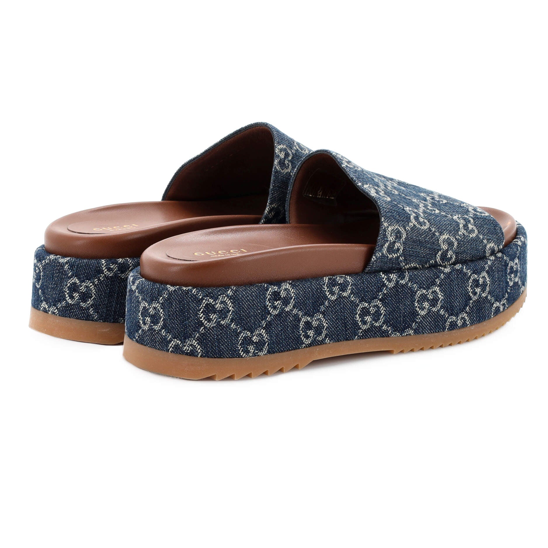 Women's Angelina Platform Slide Sandals GG Denim