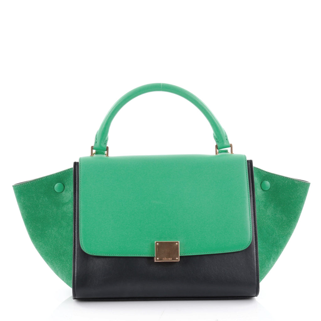Bicolor Trapeze Handbag Leather Mini