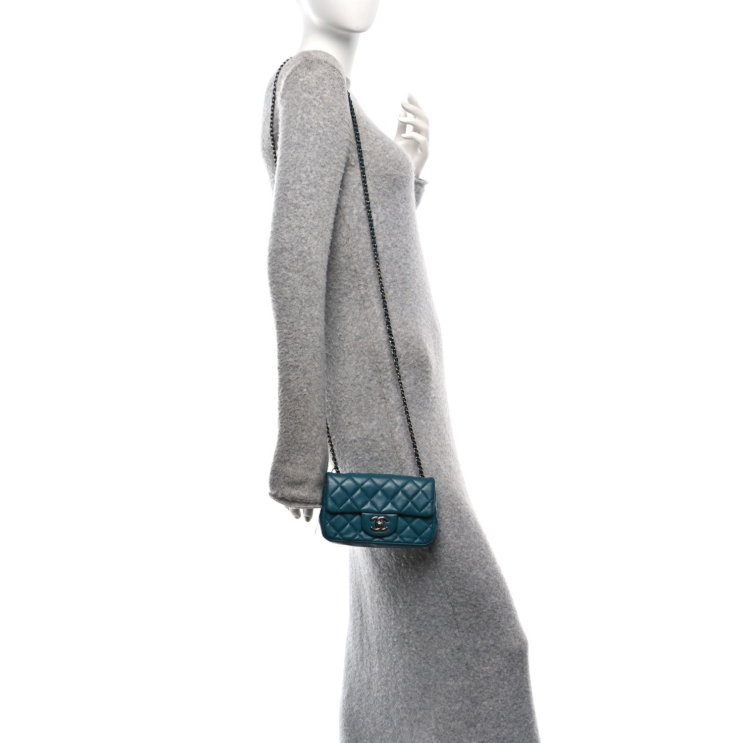 Lambskin Quilted Extra Mini Rectangular Flap