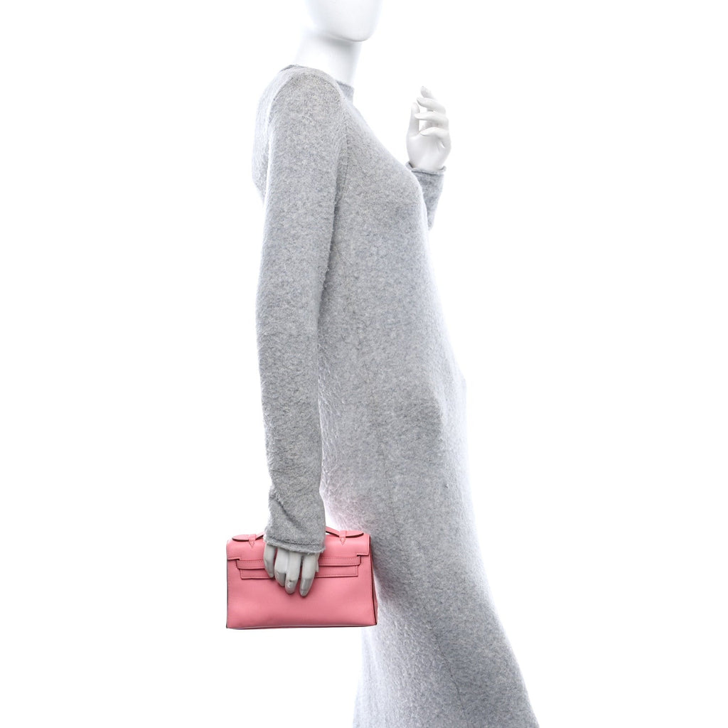 Epsom Kelly Pochette Clutch Rose Confetti
