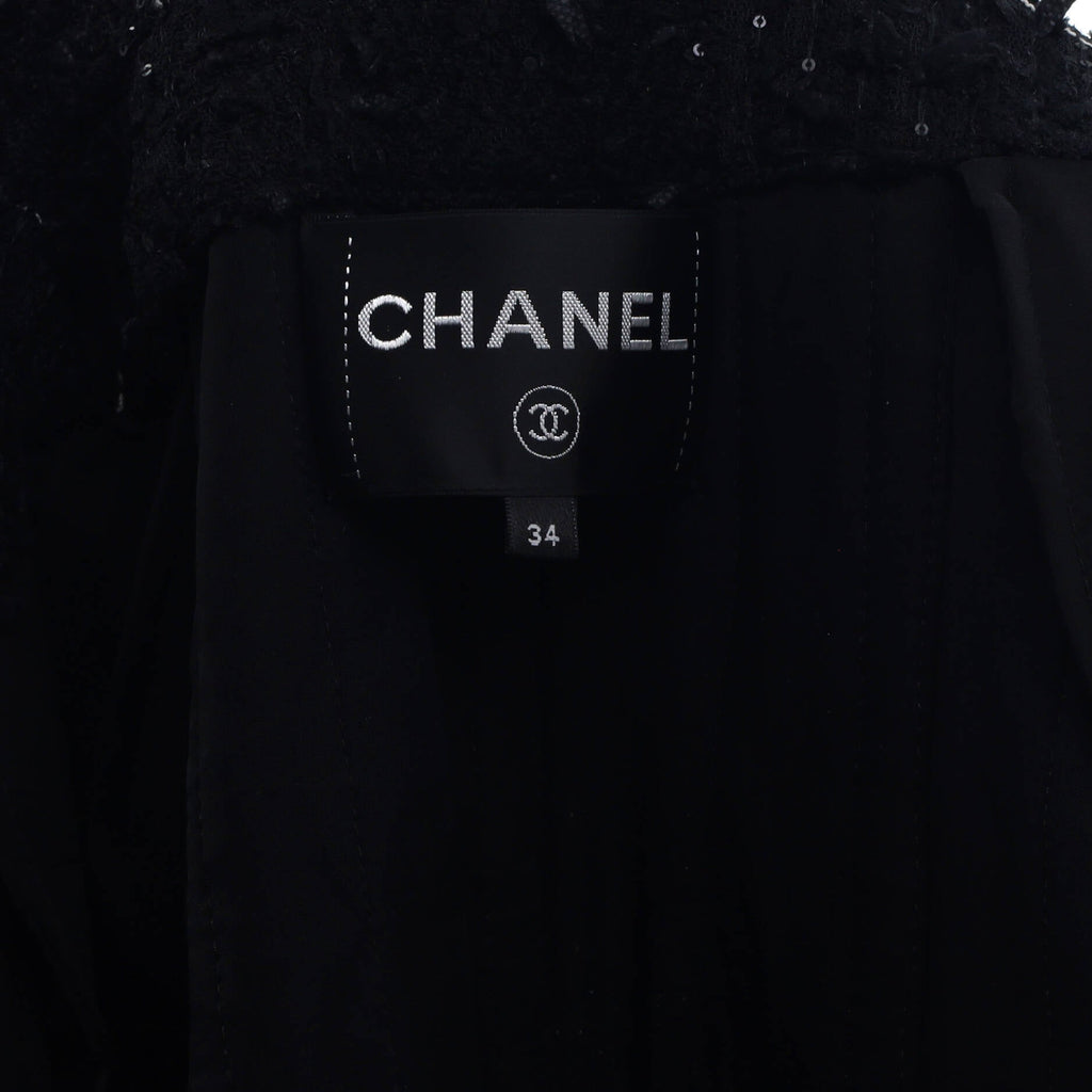 Women's Four Pocket Long Jacket Sequin Embellished Tweed