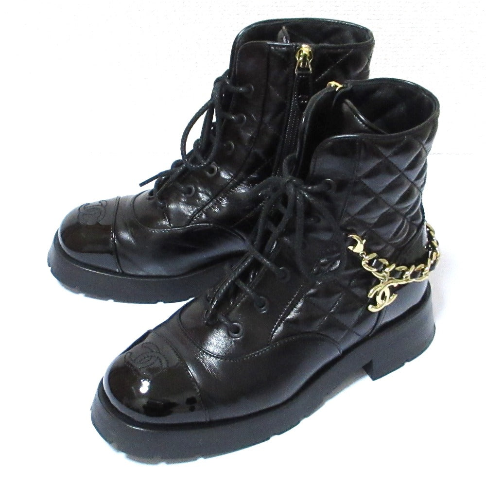 Chanel Matelassé Leather Short Boots