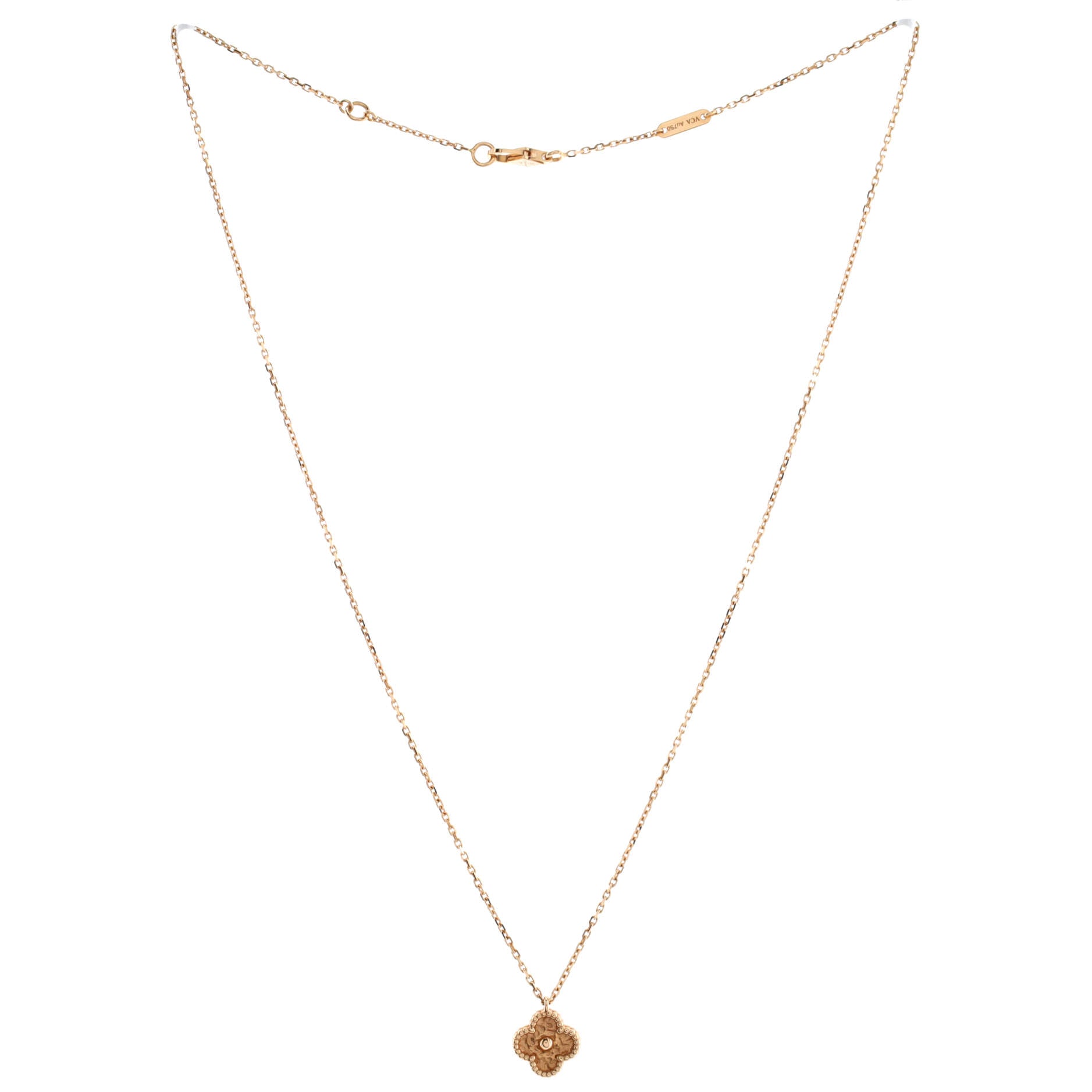 Sweet Alhambra Pendant Necklace 18K Rose Gold