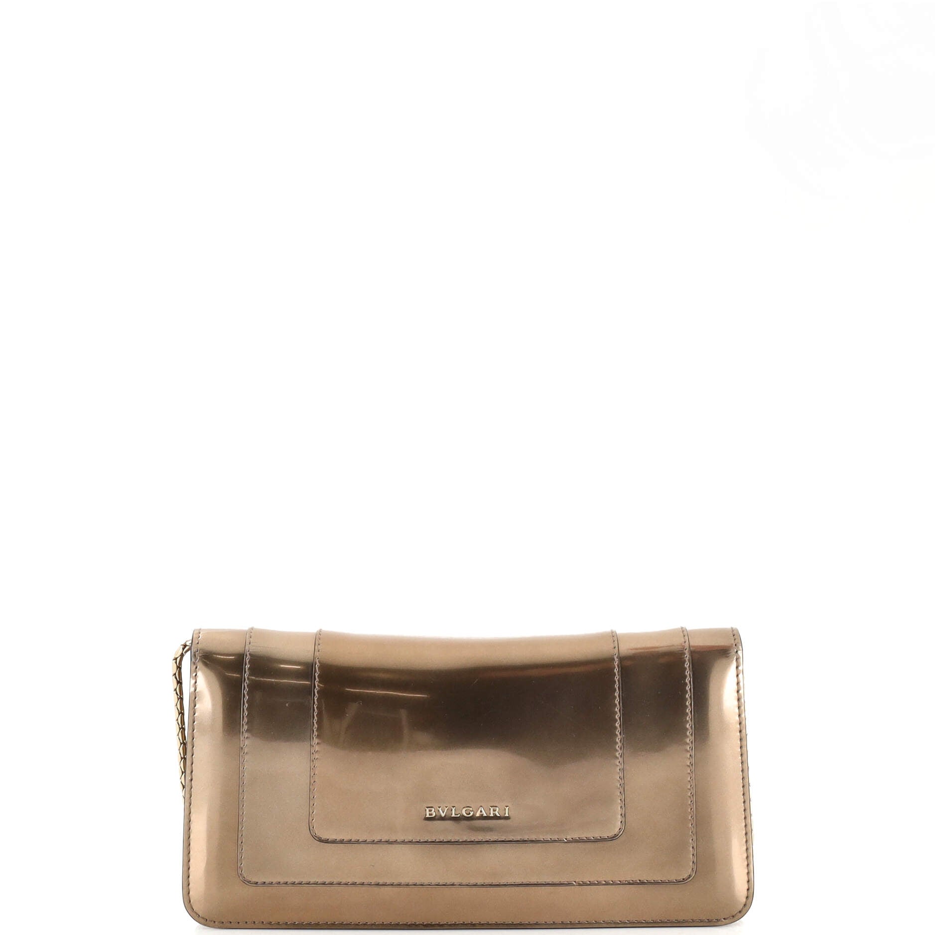Serpenti Forever Chain Clutch Metallic Leather
