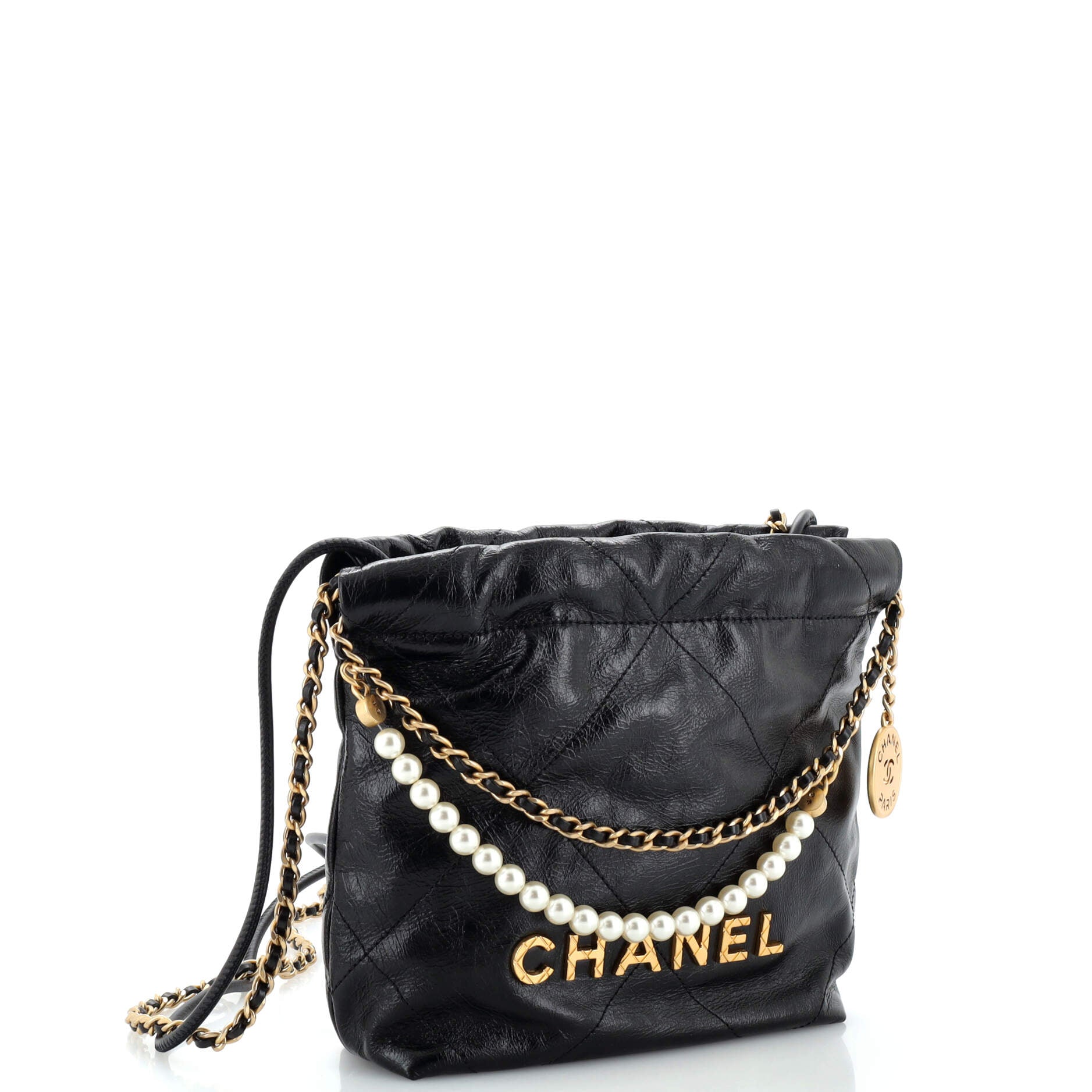 22 Chain Hobo Quilted Calfskin with Pearl Chain Mini