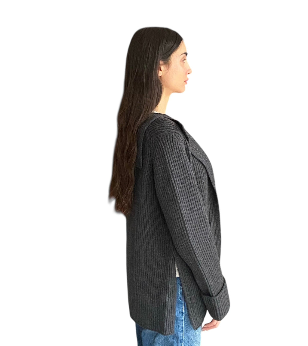 Naked Cashmere Grey Ribbed igan - XS
