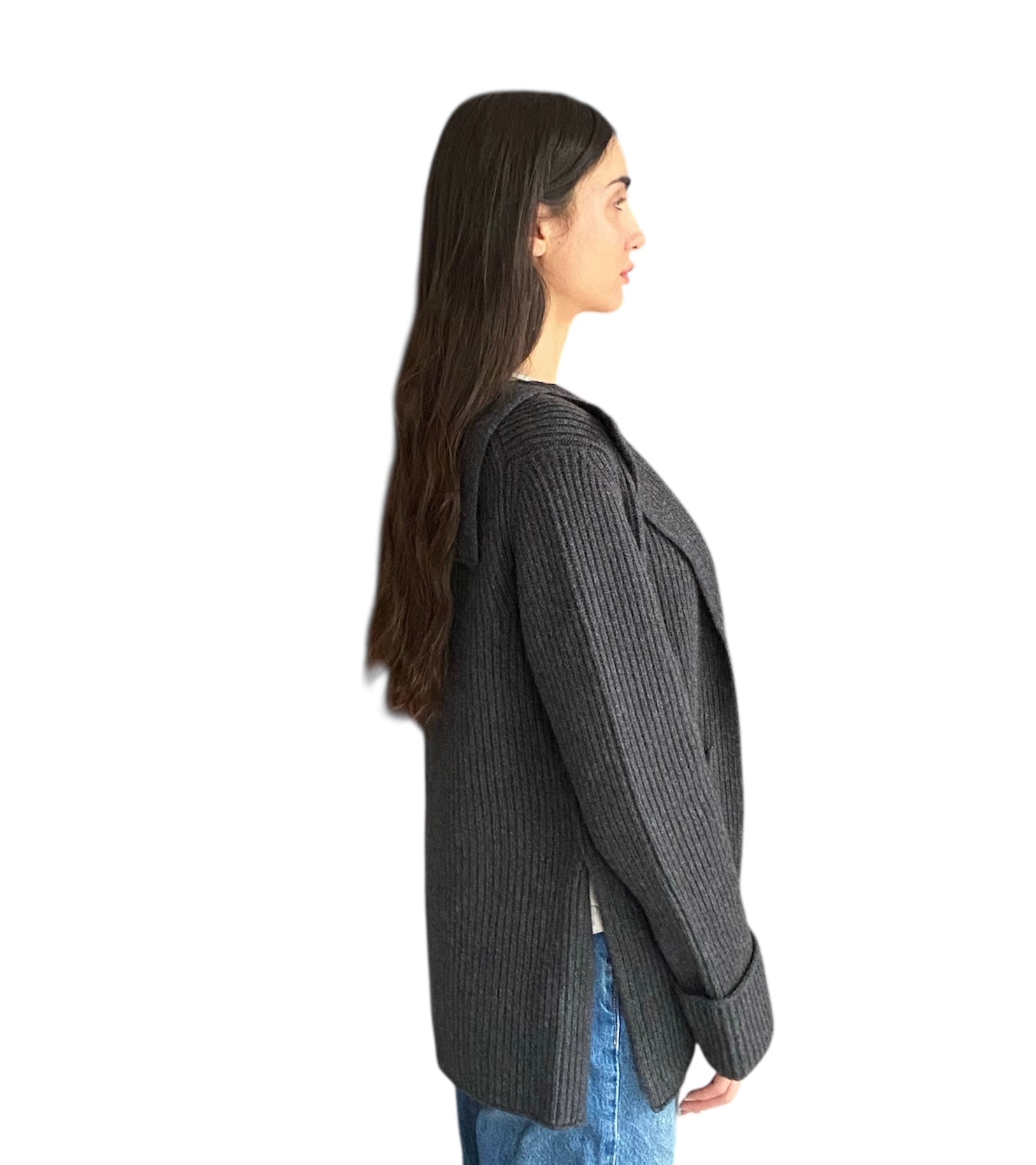 Naked Cashmere Grey Ribbed igan - XS