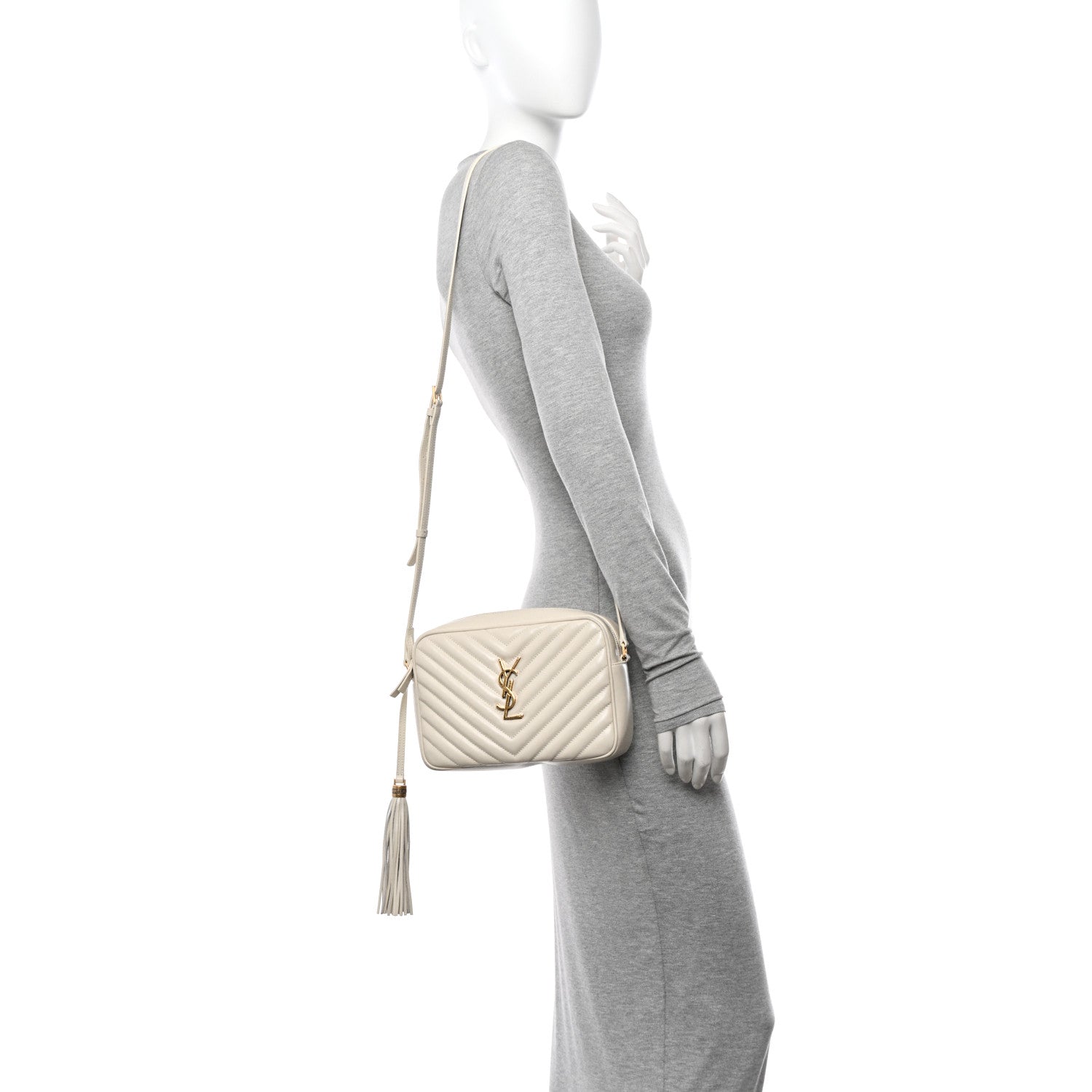 Calfskin Matelasse Monogram Lou Camera Bag Crema Soft