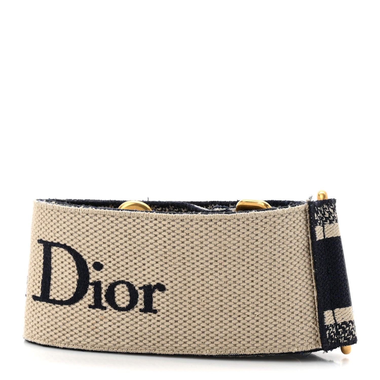 Canvas Embroidered Shoulder Strap Blue