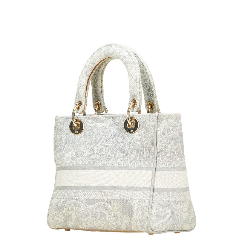 Dior Lady Dior Embroidery Canvas 2way Bag