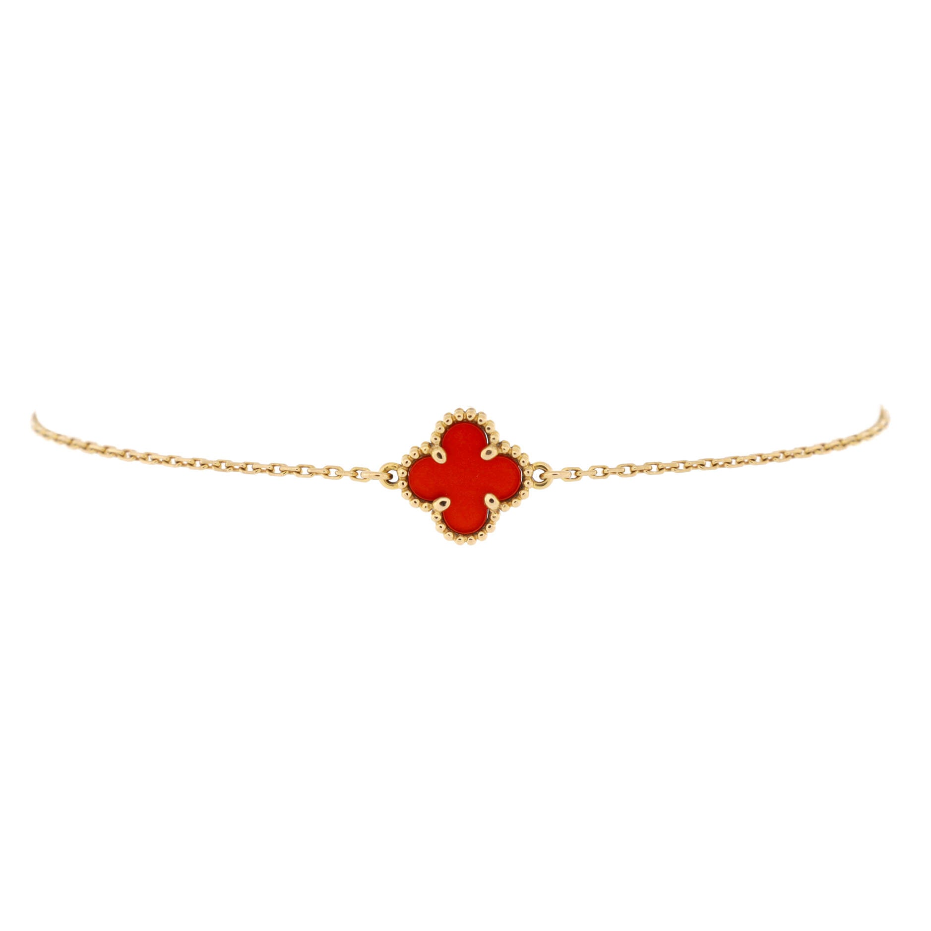 Sweet Alhambra Bracelet 18K Rose Gold and Carnelian